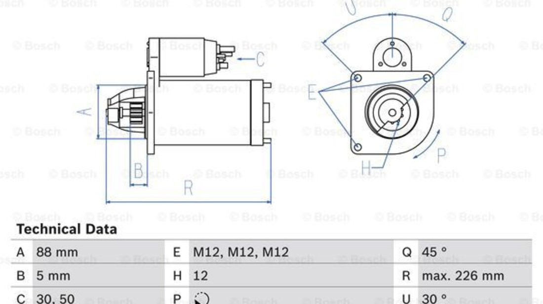 Starter (0986024240 BOSCH) MAZDA