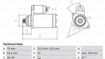 Starter (0986025070 BOSCH) AUDI,SEAT,SKODA,VW