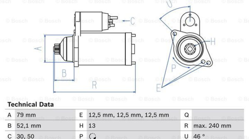 Starter (0986025220 BOSCH) AUDI,SEAT,SKODA,VW