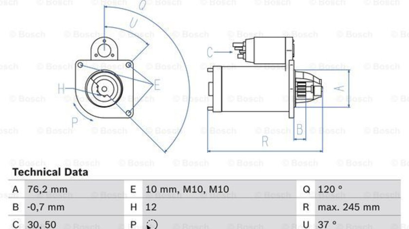 Starter (0986025370 BOSCH) VOLVO