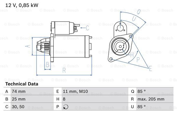Starter (0986025640 BOSCH) TOYOTA
