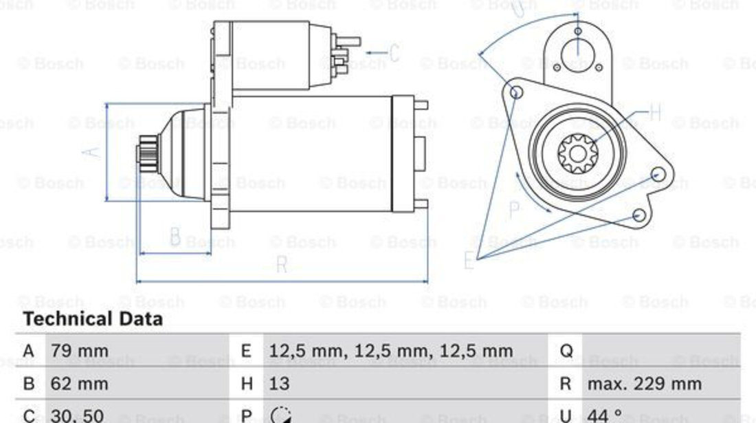 Starter (0986029110 BOSCH) AUDI,SEAT,SKODA,VW,VW (SVW)