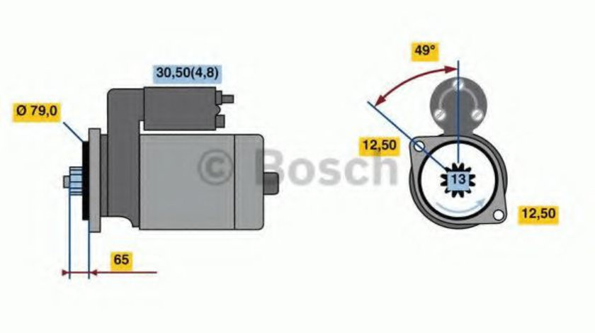 Starter AUDI A1 (8X1, 8XK, 8XF) (2010 - 2016) BOSCH 0 001 153 009 piesa NOUA