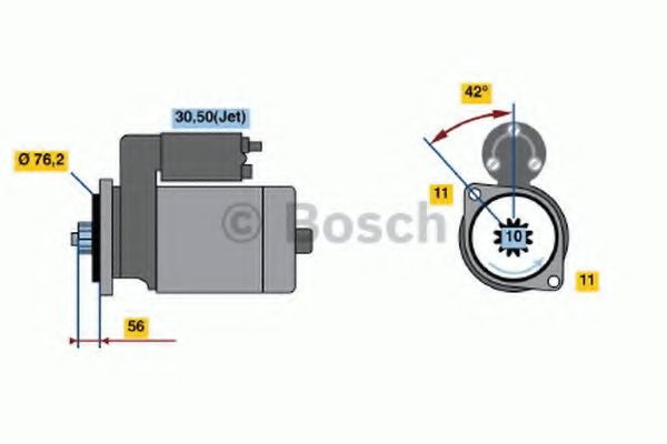Starter AUDI A2 (8Z0) (2000 - 2005) BOSCH 0 986 016 980 piesa NOUA