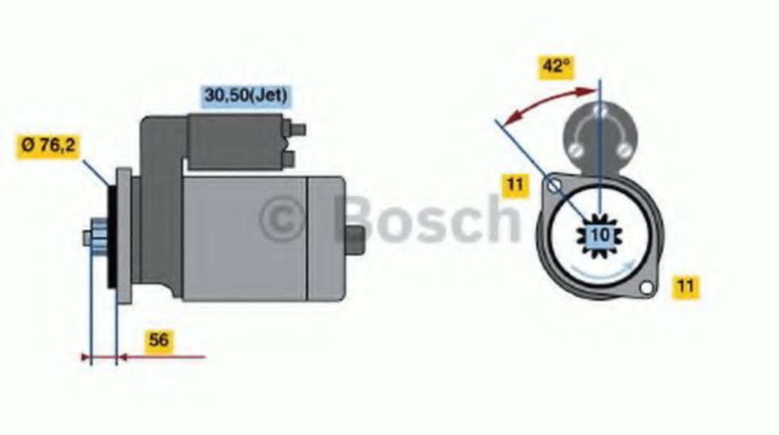 Starter AUDI A2 (8Z0) (2000 - 2005) BOSCH 0 986 016 980 piesa NOUA