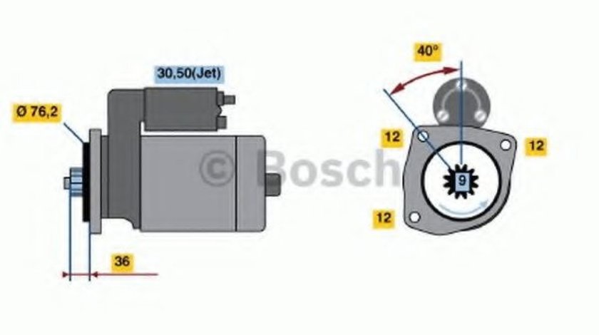 Starter AUDI A3 (8L1) (1996 - 2003) BOSCH 0 001 125 035 piesa NOUA