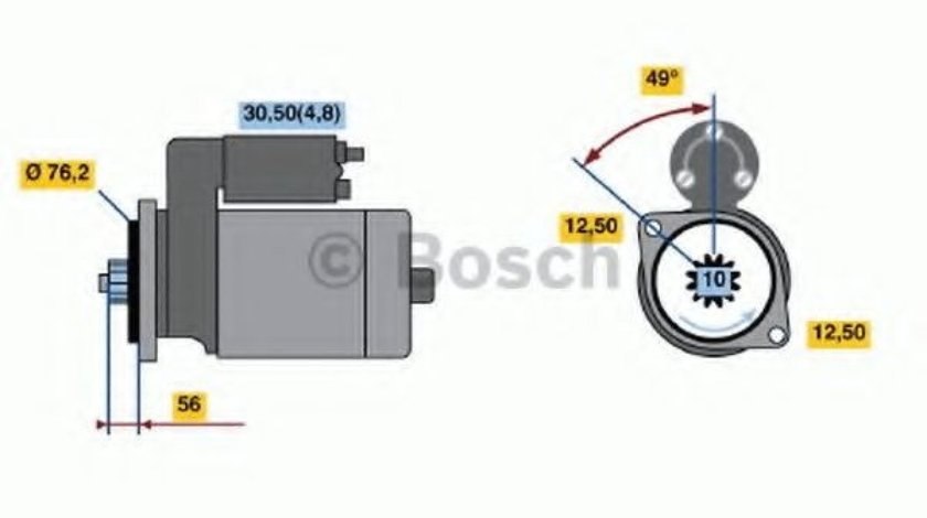 Starter AUDI A3 (8P1) (2003 - 2012) BOSCH 0 986 020 220 piesa NOUA