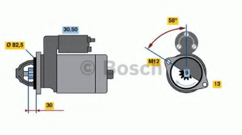 Starter AUDI A4 (8D2, B5) (1994 - 2001) BOSCH 0 986 018 340 piesa NOUA