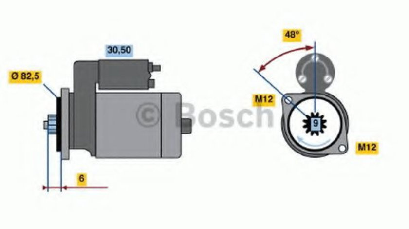 Starter AUDI A4 (8D2, B5) (1994 - 2001) BOSCH 0 986 020 370 piesa NOUA