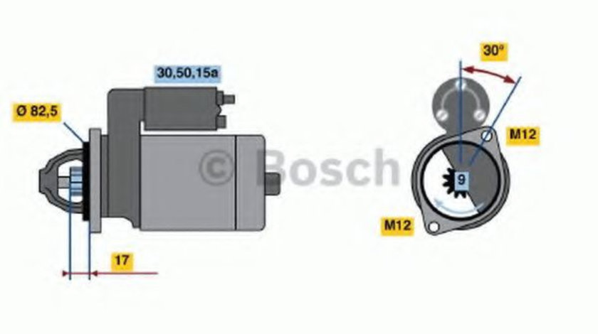 Starter AUDI A4 (8E2, B6) (2000 - 2004) BOSCH 0 986 016 330 piesa NOUA