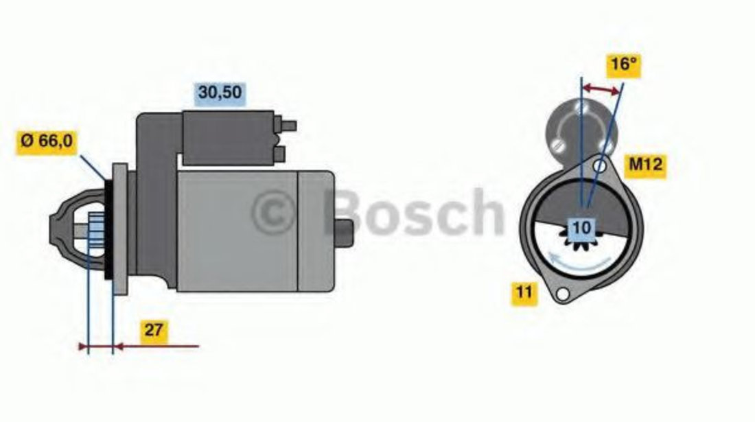 Starter AUDI A4 (8K2, B8) (2007 - 2015) BOSCH 0 986 024 030 piesa NOUA