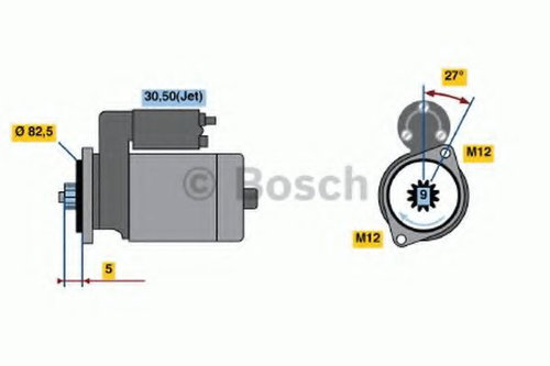 Starter AUDI A4 Avant (8ED, B7) (2004 - 2008) BOSCH 0 986 021 220 piesa NOUA