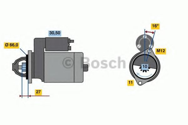 Starter AUDI A4 Avant (8K5, B8) (2007 - 2015) BOSCH 0 986 024 030 piesa NOUA