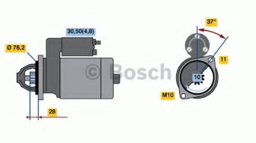 Starter AUDI A4 Cabriolet (8H7, B6, 8HE, B7) (2002 - 2009) BOSCH 0 986 022 450 piesa NOUA