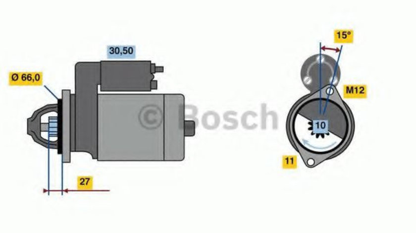 Starter AUDI A5 (8T3) (2007 - 2016) BOSCH 0 986 024 010 piesa NOUA