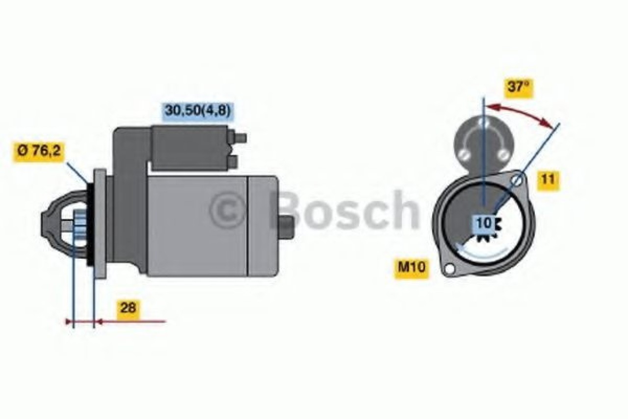 Starter AUDI A6 Allroad (4FH, C6) (2006 - 2011) BOSCH 0 986 022 450 piesa NOUA