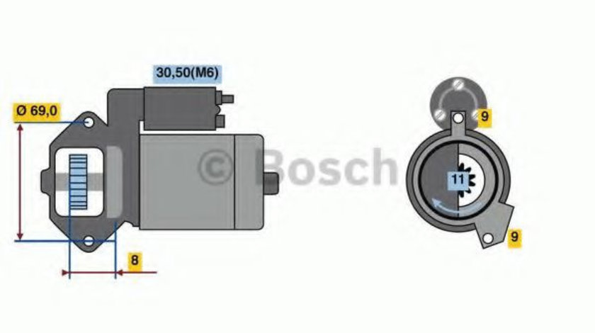 Starter BMW Seria 1 Cabriolet (E88) (2008 - 2013) BOSCH 0 986 022 020 piesa NOUA