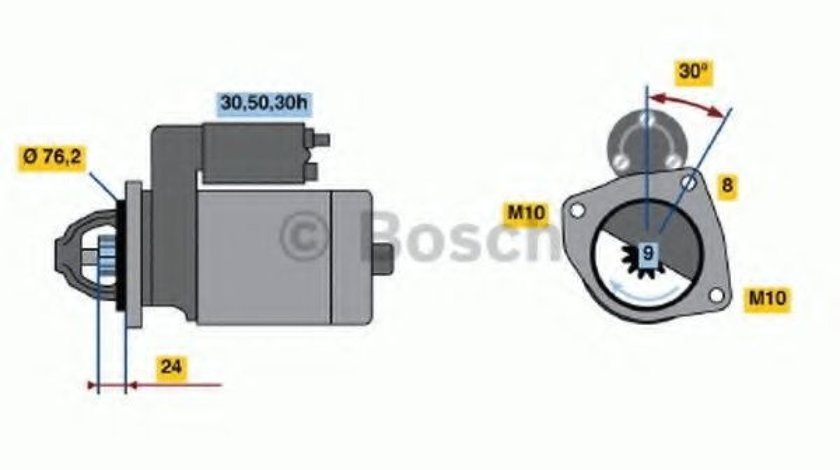 Starter BMW Seria 3 Cabriolet (E36) (1993 - 1999) BOSCH 0 986 017 110 piesa NOUA