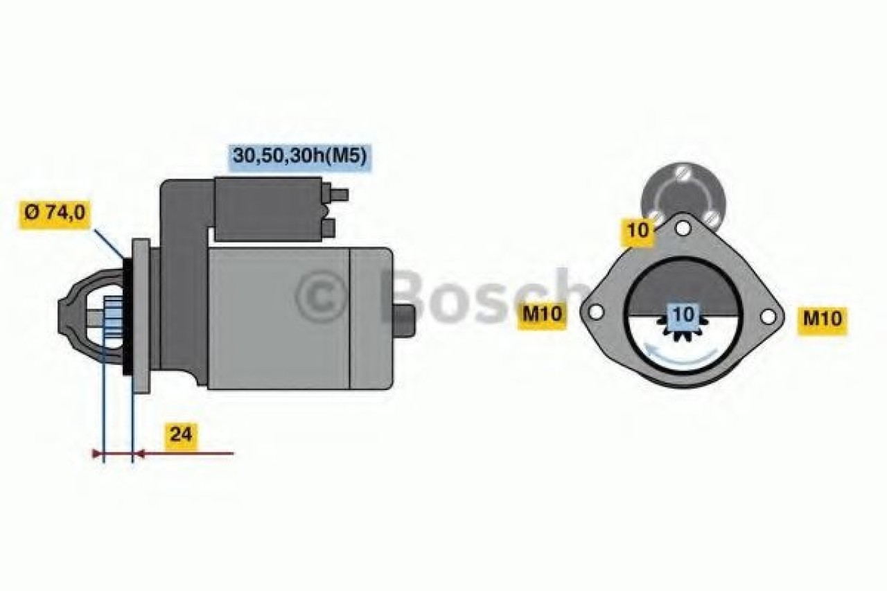 Starter BMW Seria 3 Cabriolet (E46) (2000 - 2007) BOSCH 0 986 022 930 piesa NOUA