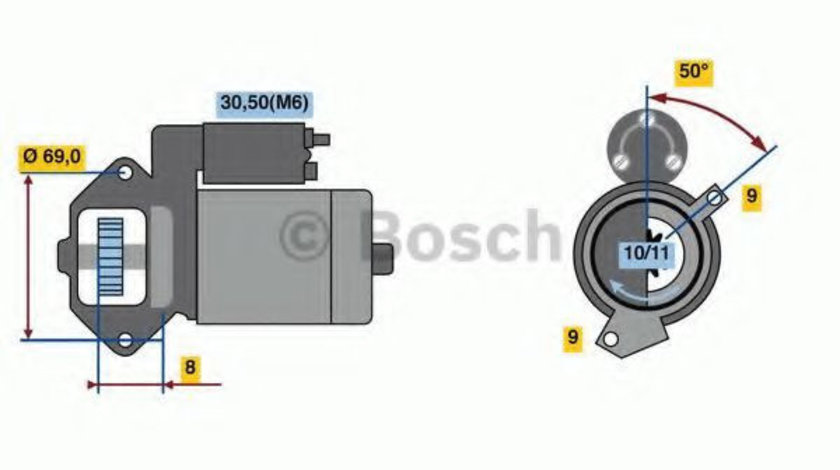 Starter BMW Seria 3 Cupe (E92) (2006 - 2013) BOSCH 0 986 022 670 piesa NOUA