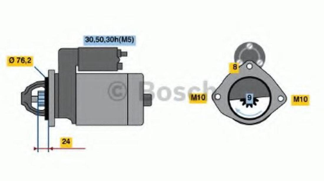 Starter BMW Seria 3 (E36) (1990 - 1998) BOSCH 0 986 019 980 piesa NOUA