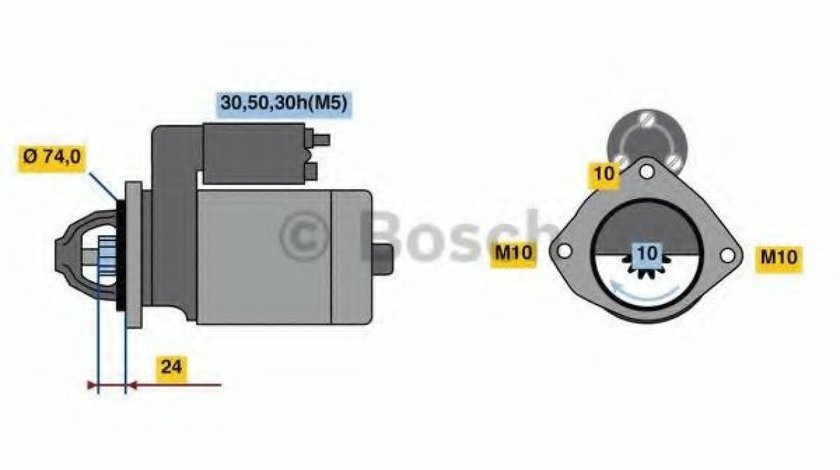 Starter BMW Seria 3 (E46) (1998 - 2005) BOSCH 0 986 022 930 - produs NOU