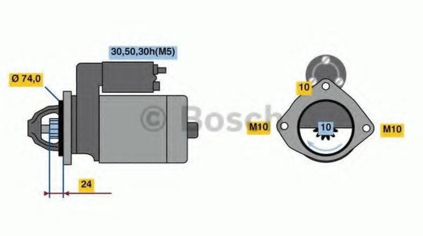 Starter BMW Seria 3 (E46) (1998 - 2005) BOSCH 0 986 022 930 piesa NOUA