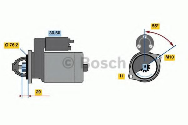 Starter BMW Seria 3 (E90) (2005 - 2011) BOSCH 0 986 022 010 piesa NOUA
