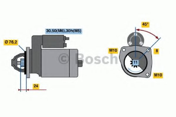 Starter BMW Seria 3 Touring (E46) (1999 - 2005) BOSCH 0 986 022 581 piesa NOUA