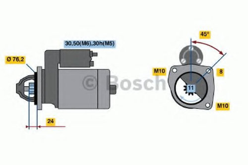 Starter BMW Seria 3 Touring (E46) (1999 - 2005) BOSCH 0 986 022 581 piesa NOUA