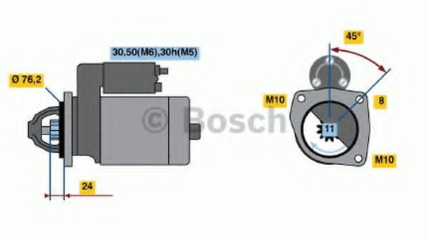 Starter BMW Seria 5 (E39) (1995 - 2003) BOSCH 0 986 022 581 piesa NOUA