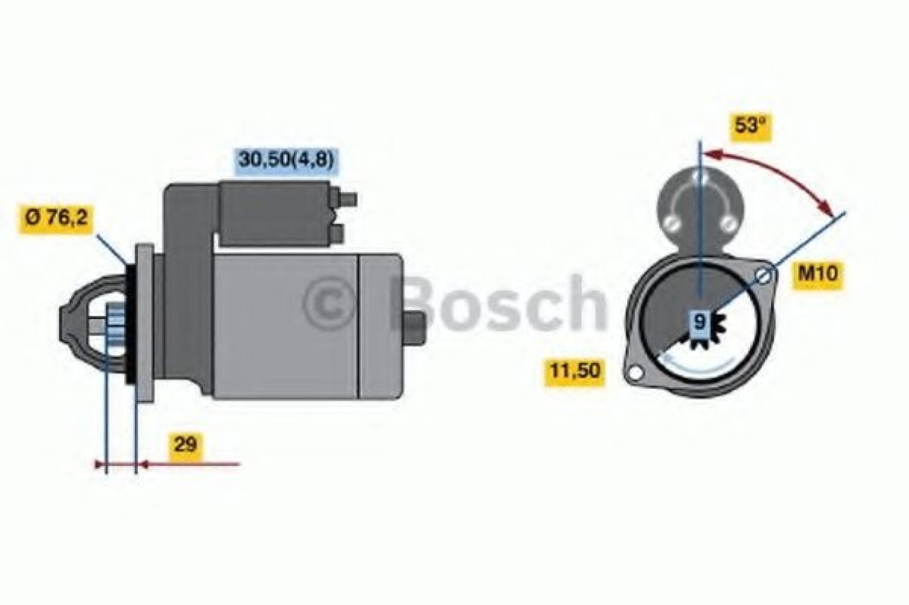 Starter BMW Seria 7 (E65, E66, E67) (2001 - 2009) BOSCH 0 986 021 500 piesa NOUA