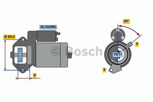 Starter BMW X1 (E84) (2009 - 2015) BOSCH 0 986 022 670 piesa NOUA