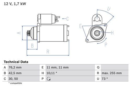 Starter Bosch Audi 0 986 020 280