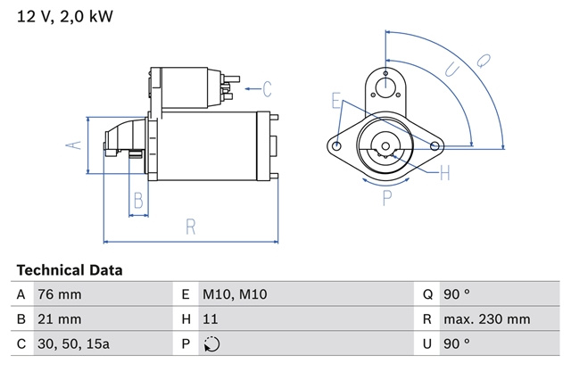 Starter Bosch Bmw 0 986 022 880
