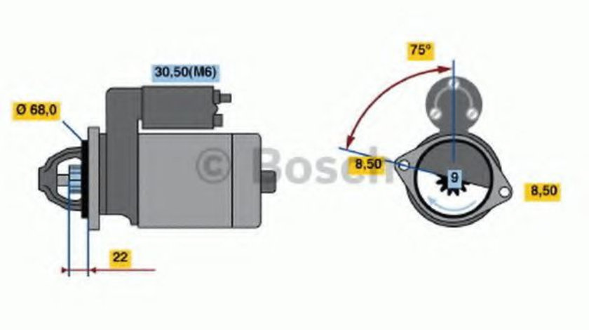 Starter CHEVROLET CRUZE Hatchback (J305) (2011 - 2016) BOSCH 0 986 020 870 piesa NOUA