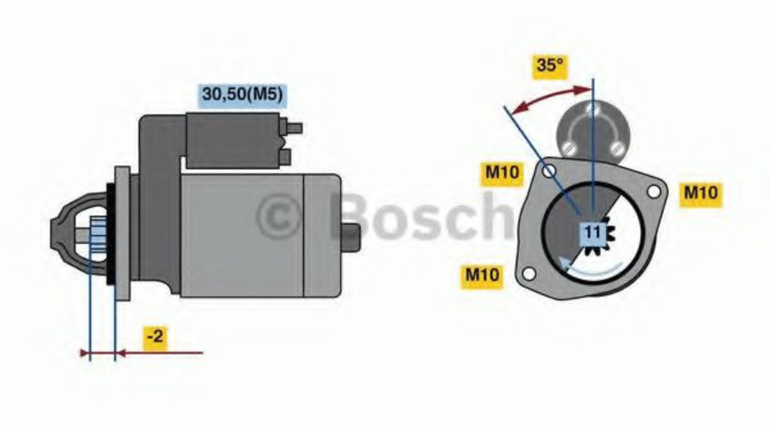 Starter CITROEN C4 Cupe (LA) (2004 - 2011) BOSCH 0 986 023 850 piesa NOUA