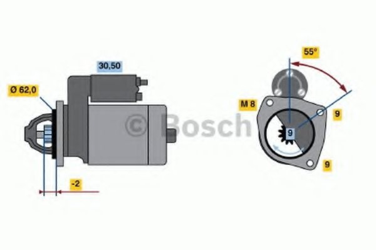 Starter CITROEN C4 Cupe (LA) (2004 - 2011) BOSCH 0 986 013 850 piesa NOUA