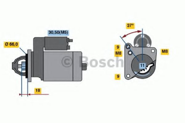 Starter CITROEN C4 I (LC) (2004 - 2011) BOSCH 0 986 021 651 piesa NOUA