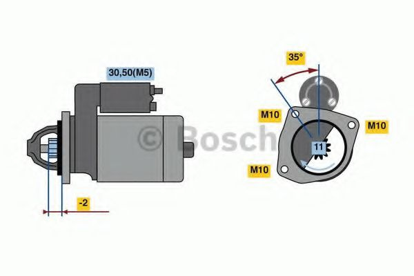 Starter CITROEN C4 I (LC) (2004 - 2011) BOSCH 0 986 023 850 piesa NOUA