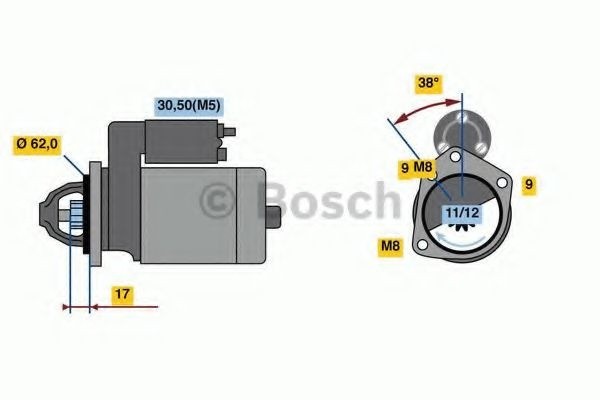 Starter CITROEN C4 Limuzina (2006 - 2016) BOSCH 0 986 022 790 piesa NOUA
