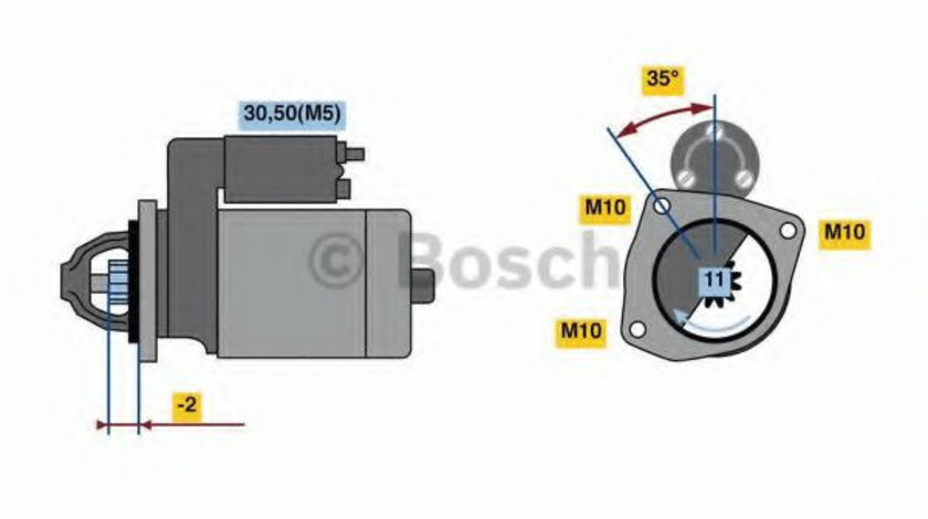 Starter CITROEN C5 II (RC) (2004 - 2016) BOSCH 0 986 023 850 piesa NOUA