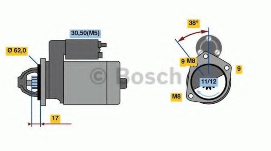 Starter CITROEN DS3 (2009 - 2015) BOSCH 0 986 022 790 piesa NOUA