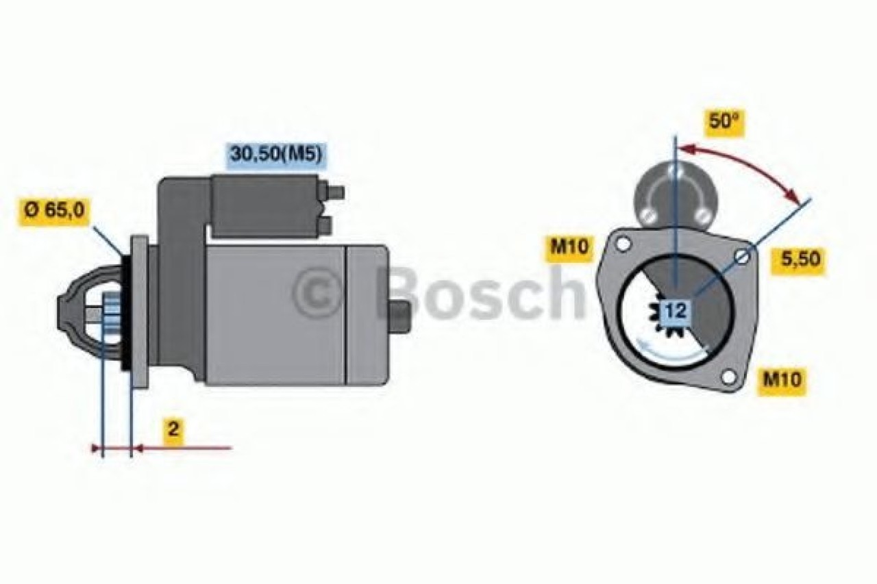 Starter DACIA LOGAN (LS) (2004 - 2016) BOSCH 0 986 021 741 piesa NOUA