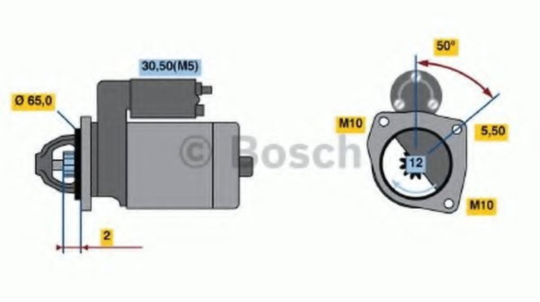 Starter DACIA LOGAN (LS) (2004 - 2016) BOSCH 0 986 021 741 piesa NOUA