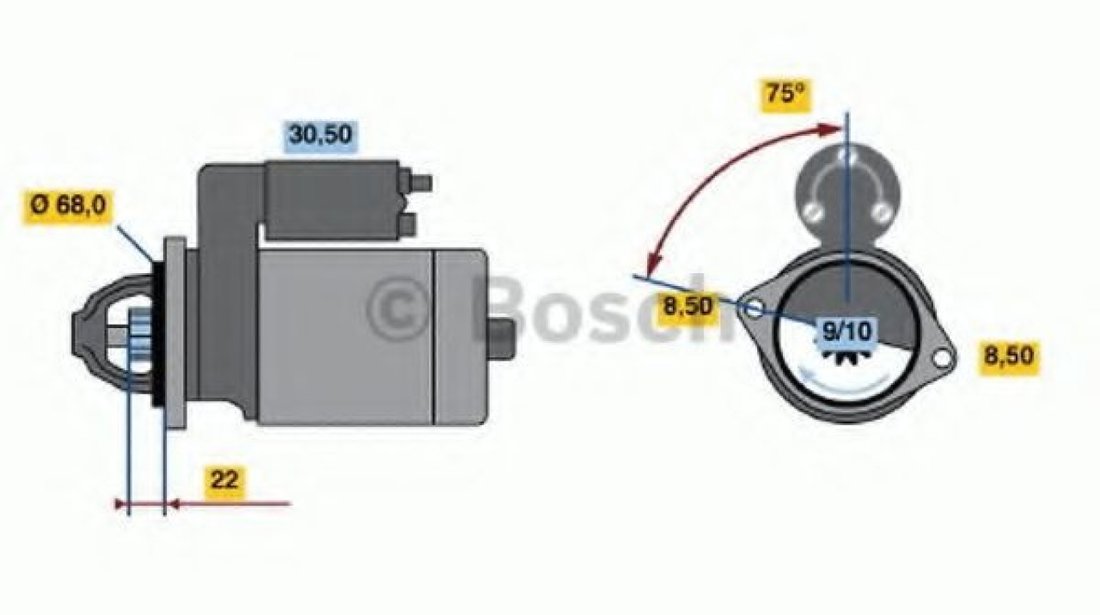 Starter DAEWOO CIELO (KLETN) (1995 - 1997) BOSCH 0 986 017 120 piesa NOUA