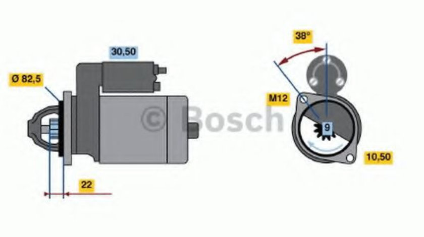 Starter DAEWOO ESPERO (KLEJ) (1991 - 1999) BOSCH 0 986 016 280 piesa NOUA