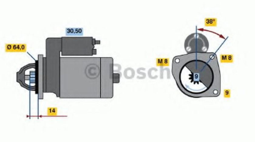 Starter FIAT ALBEA (178) (1996 - 2009) BOSCH 0 986 021 590 piesa NOUA