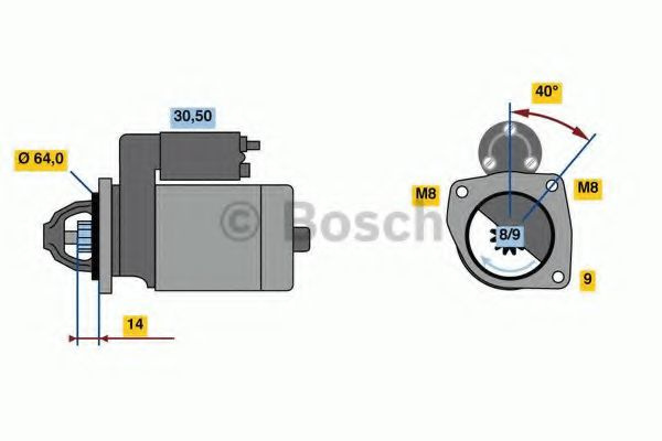 Starter FIAT DOBLO Cargo (223) (2000 - 2016) BOSCH 0 986 019 301 piesa NOUA