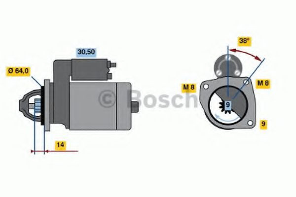 Starter FIAT IDEA (350) (2003 - 2016) BOSCH 0 986 021 590 piesa NOUA